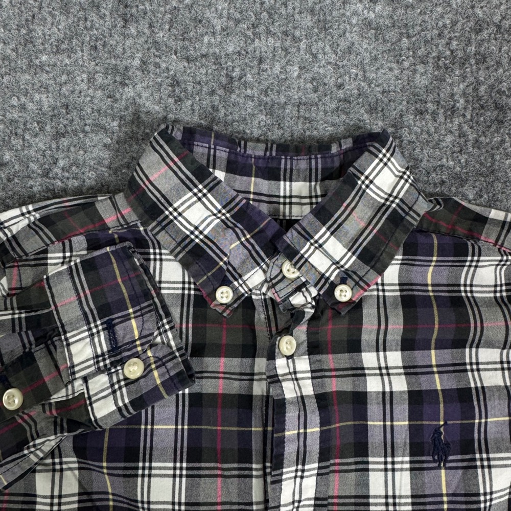 Ralph Lauren Plaid Button Down Shirt Long Sleeve Toddler Boy 3T Cotton EUC